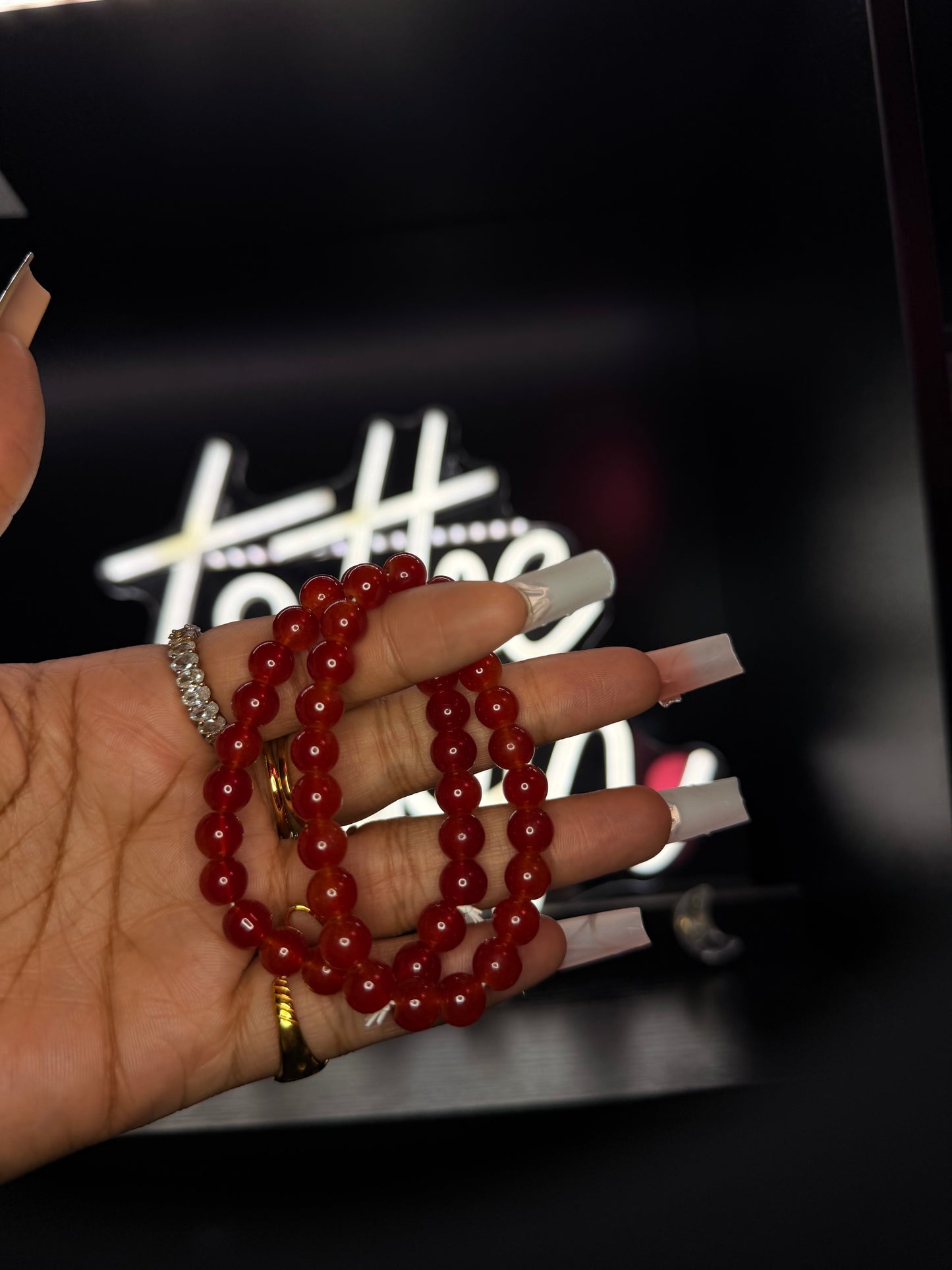 Rose 6mm Beaded Bracelet