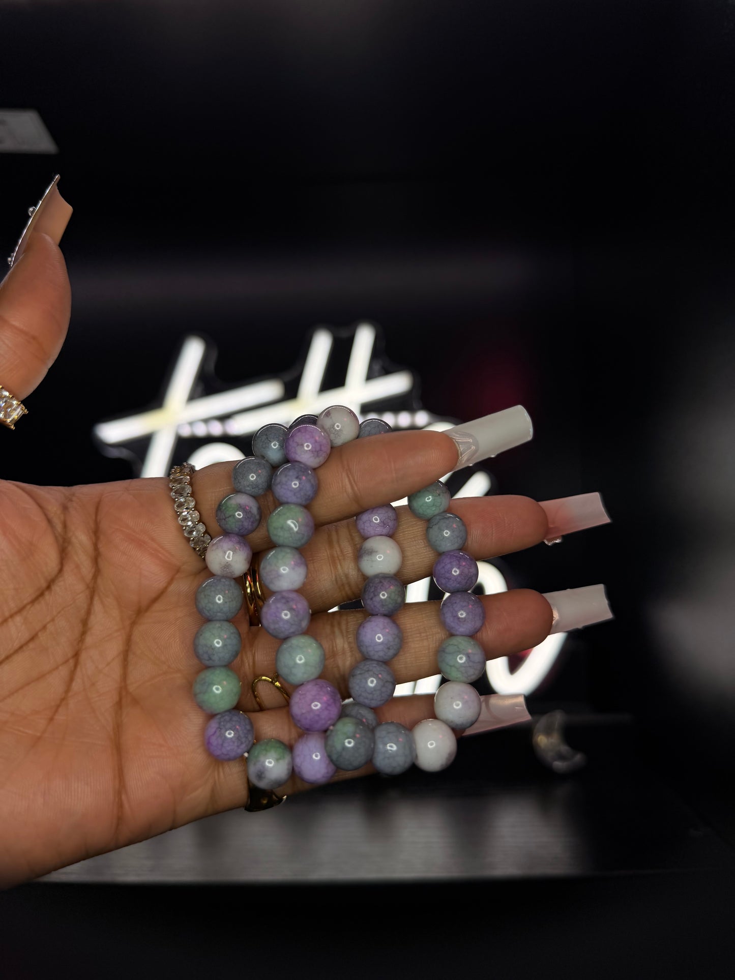 Grape Quartz 10mm Beaded Bracelet