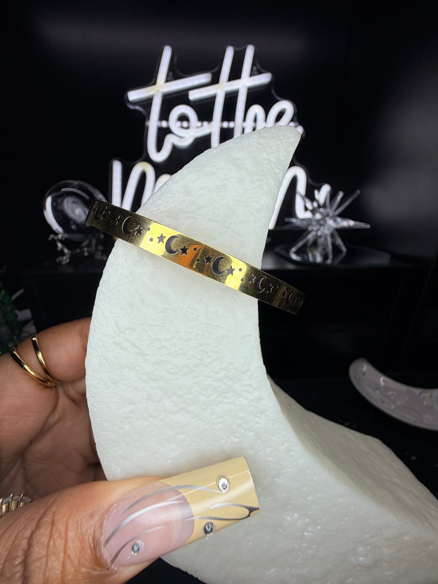 CELESTIAL CRESCENT BANGLE 🌙