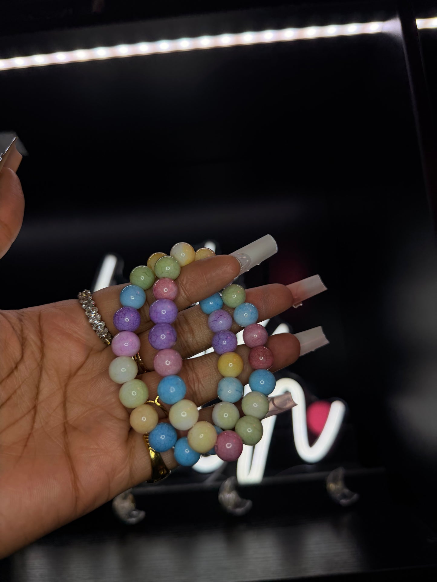 Marble Candy Crush 10mm Beaded Bracelet