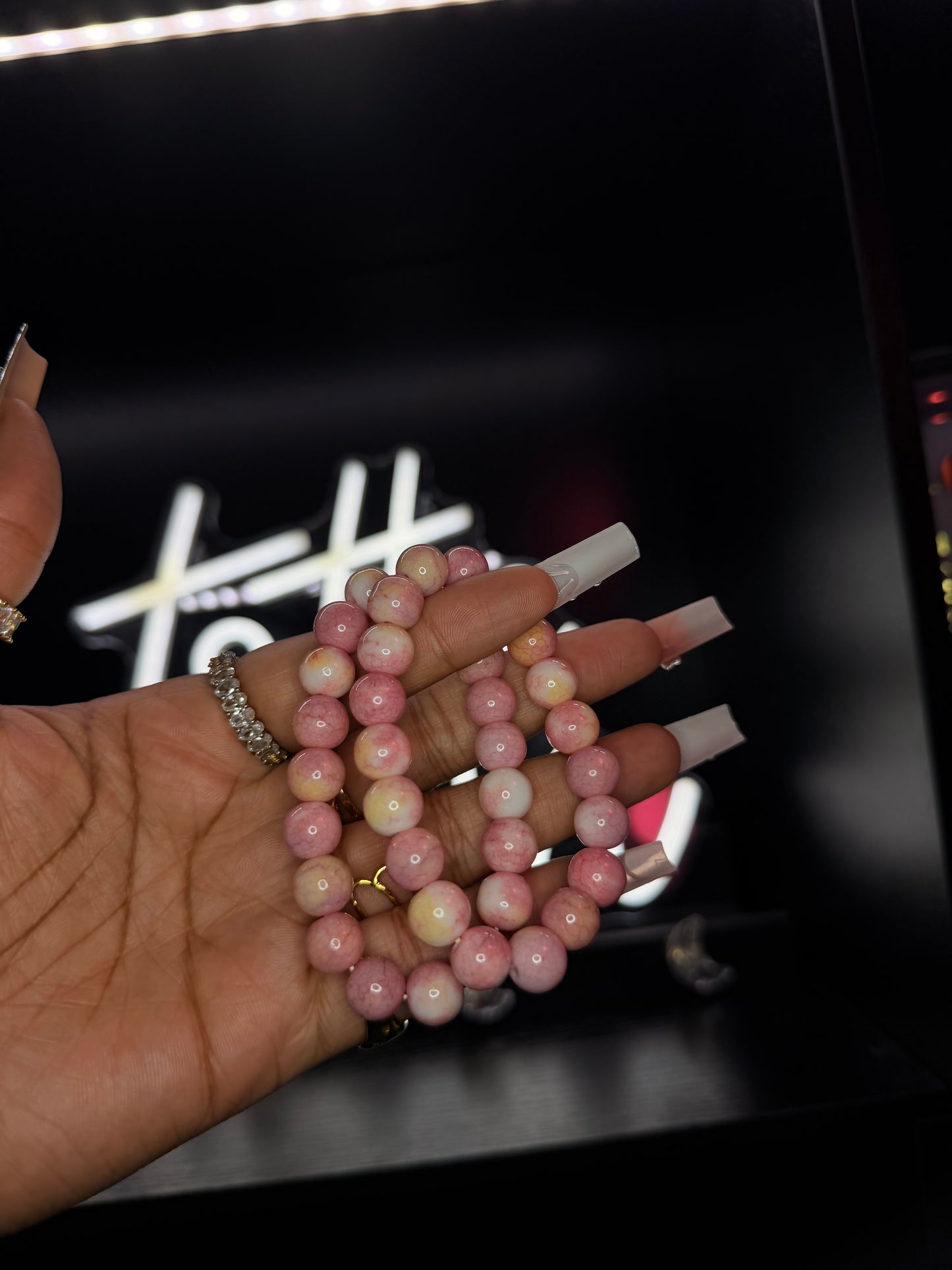 Peach Mango Sorbet 10mm Beaded Bracelet