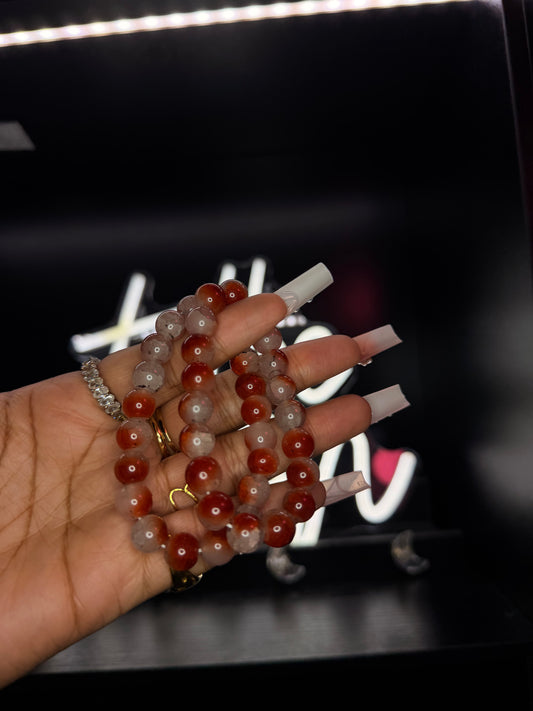 Burnt Orange 10mm Beaded Bracelet