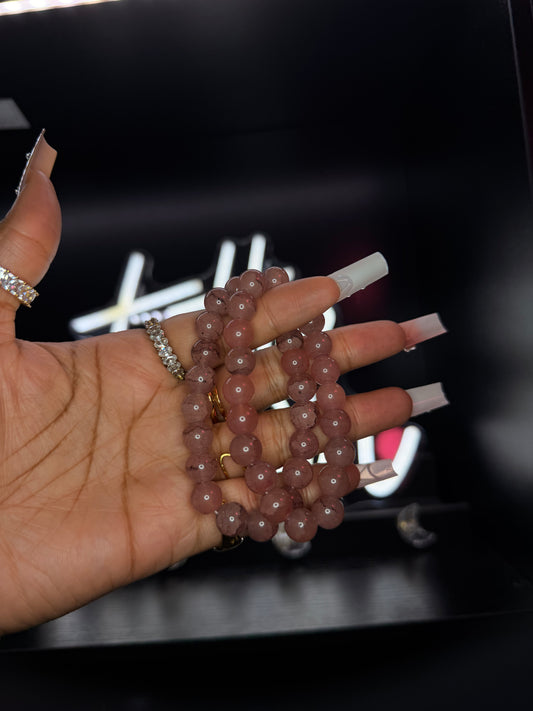Blush Quartz 10mm Beaded Bracelet