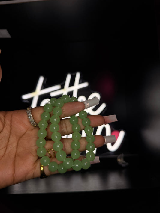 Lime Green 10mm Beaded Bracelet