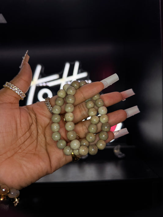 Eucalyptus 10mm Beaded Bracelet